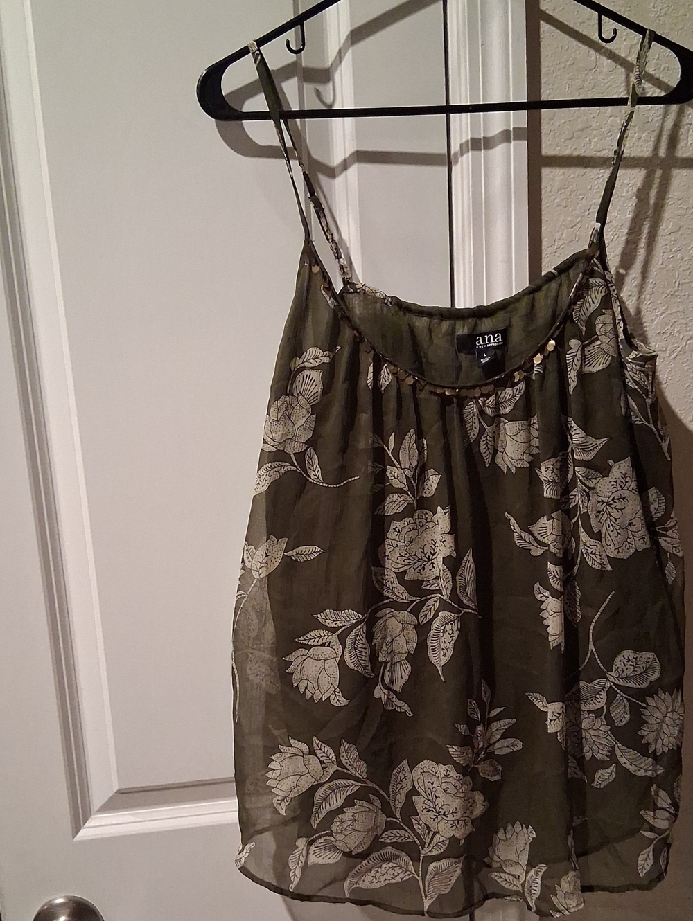 a.n.a Olive Floral Spaghetti-Strap Camisole